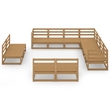 vidaXL 11 Piece Wood Large Garden Lounge Set in Brown