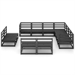 vidaXL 11 Piece Wood Large Garden Lounge Set in Black