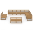 vidaXL 12 Piece Wood Large Garden Lounge Set in Brown