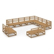 vidaXL 12 Piece Wood Large Garden Lounge Set in Brown