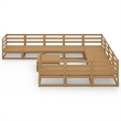 vidaXL 11 Piece Wood Garden Lounge Set in Brown