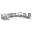 vidaXL 10 Piece Wood Large Garden Lounge Set in Gray