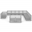 vidaXL 13 Piece Wood Small Garden Lounge Set in Gray