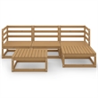 vidaXL 5 Piece Wood Small Garden Lounge Set in Brown