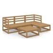 vidaXL 5 Piece Wood Small Garden Lounge Set in Brown