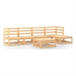 vidaXL 6 Piece Wood Large Garden Lounge Set in Natural