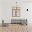vidaXL 5 Piece Wood Medium Garden Lounge Set in Gray