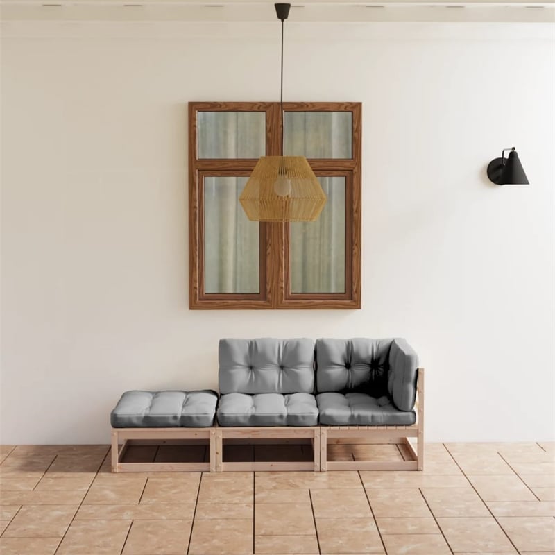 vidaXL 3 Piece Wood Garden Lounge Set