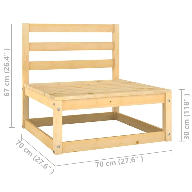 vidaXL 3 Piece Wood Garden Lounge Set