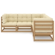 vidaXL 5 Piece Wood Garden Lounge Set in Brown