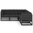 vidaXL 5 Piece Wood Garden Lounge Set in Black