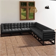vidaXL 7 Piece Wood Garden Lounge Set in Black