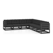 vidaXL 7 Piece Wood Garden Lounge Set in Black