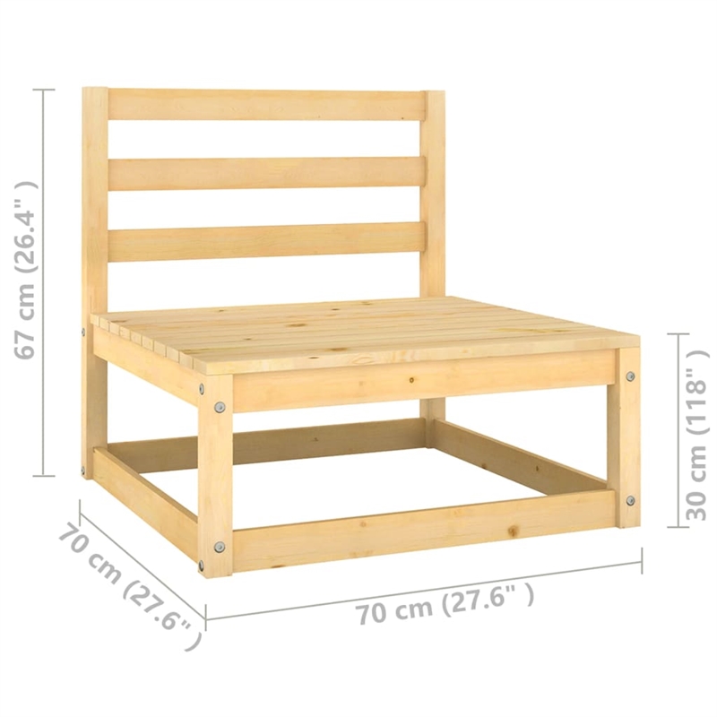 vidaXL 5 Piece Wood Garden Lounge Set in Gray/Natural