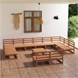 vidaXL 13 Piece Wood Garden Lounge Set in Brown