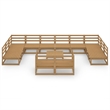 vidaXL 13 Piece Wood Garden Lounge Set in Brown