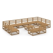 vidaXL 13 Piece Wood Garden Lounge Set in Brown