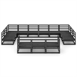 vidaXL 13 Piece Wood Garden Lounge Set in Black