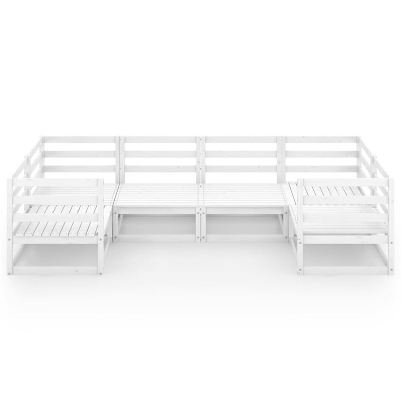 vidaXL 6 Piece Wood Medium Garden Lounge Set in White
