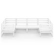 vidaXL 6 Piece Wood Medium Garden Lounge Set in White