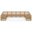 vidaXL 10 Piece Wood Medium Garden Lounge Set in Brown