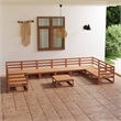 vidaXL 11 Piece Wood Medium Garden Lounge Set in Brown