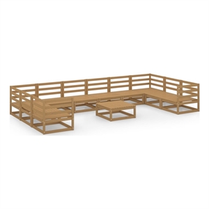 vidaxl 11 piece wood medium garden lounge set in brown