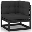 vidaXL 9 Piece Wood Garden Lounge Set in Black