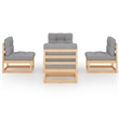 vidaXL 5 Piece Wood Garden Lounge Set in Gray/Natural