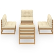 vidaXL 5 Piece Wood Garden Lounge Set in Brown