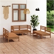 vidaXL 6 Piece Wood Medium Garden Lounge Set in Brown