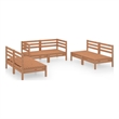 vidaXL 6 Piece Wood Medium Garden Lounge Set in Brown