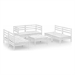 vidaXL 7 Piece Wood Medium Garden Lounge Set in White