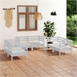 vidaXL 6 Piece Wood Small Garden Lounge Set in White