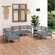 vidaXL 6 Piece Wood Medium Garden Lounge Set in Gray