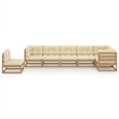 vidaXL 7 Piece Wood Garden Lounge Set in Brown
