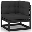 vidaXL 9 Piece Wood Large Garden Lounge Set in Black