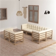 vidaXL 7 Piece Wood Garden Lounge Set in Brown