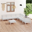 vidaXL 8 Piece Wood Medium Garden Lounge Set in White