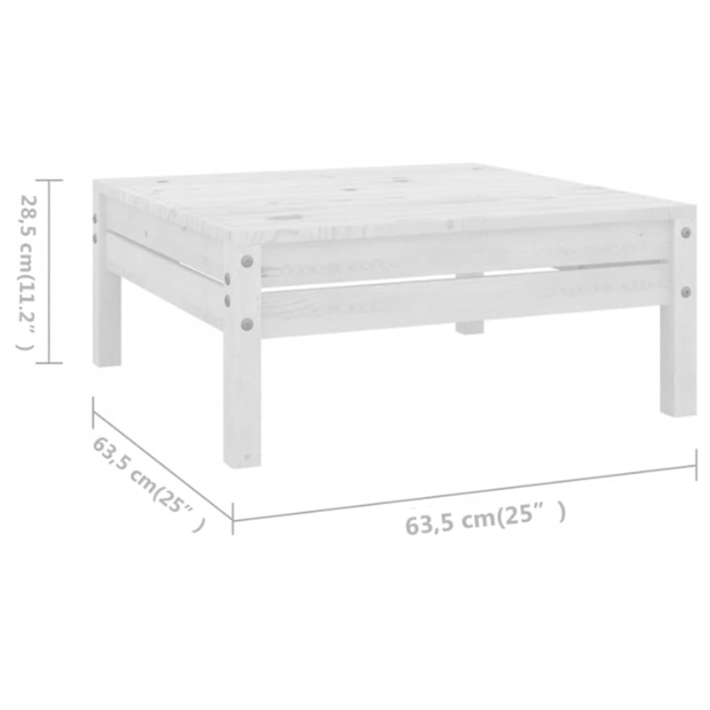 vidaXL 8 Piece Wood Medium Garden Lounge Set in White