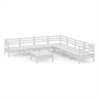 vidaXL 8 Piece Wood Medium Garden Lounge Set in White