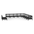 vidaXL 11 Piece Wood Large Garden Lounge Set in Black