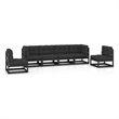 vidaXL 6 Piece Wood Garden Lounge Set in Black