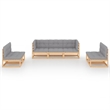 vidaXL 7 Piece Wood Garden Lounge Set in Gray/Natural