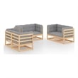 vidaXL 6 Piece Wood Medium Garden Lounge Set