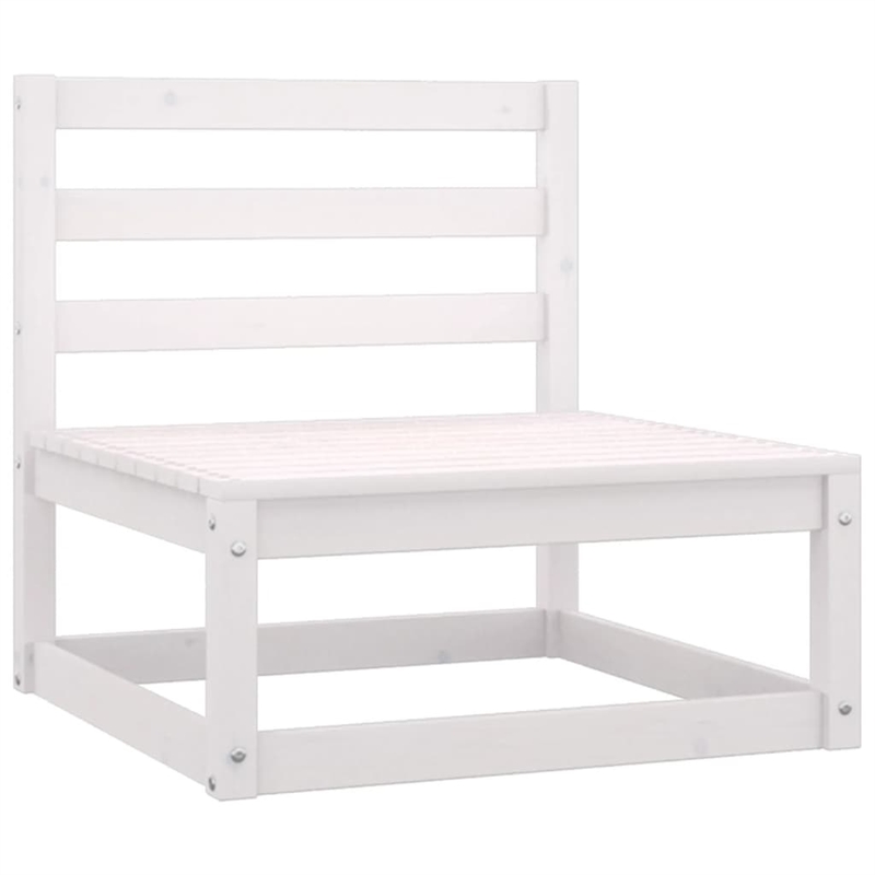 vidaXL 7 Piece Wood Large Garden Lounge Set in White/Anthracite