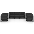vidaXL 7 Piece Wood Garden Lounge Set in Black