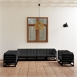 vidaXL 8 Piece Wood Small Garden Lounge Set in Black/Anthracite