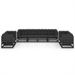 vidaXL 8 Piece Wood Small Garden Lounge Set in Black/Anthracite