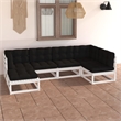 vidaXL 6 Piece Wood Garden Lounge Set in White